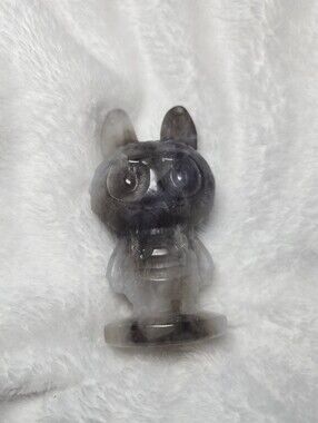 Labubu Natural Chevron Amethyst Crystal Carving – Whimsical Gemstone Figure